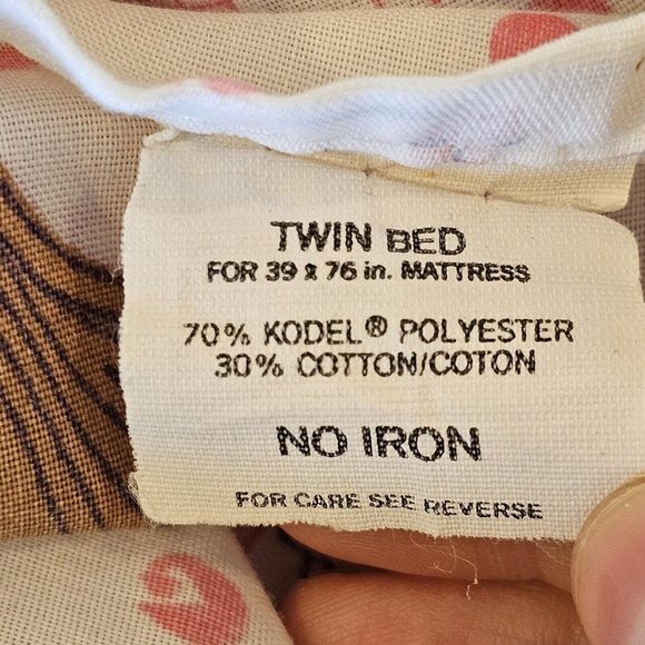 Vintage Cabbage Patch Kids Twin Bed Sheet 66 X 94 Fabric Upcycle White Pink - Picture 8 of 9